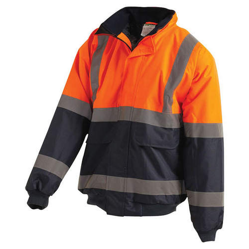 WORKWEAR, SAFETY & CORPORATE CLOTHING SPECIALISTS - Hi-Vis 2 Tone Wet Weather Bomber Taped Jacket