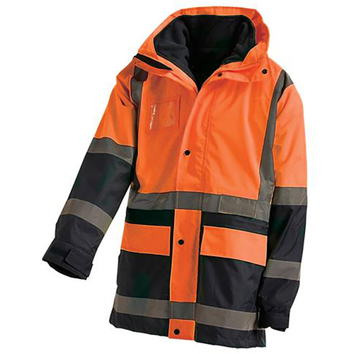 WORKWEAR, SAFETY & CORPORATE CLOTHING SPECIALISTS Hi-Vis 2 Tone 5 in 1 Waterproof Biomotion Taped Jacket