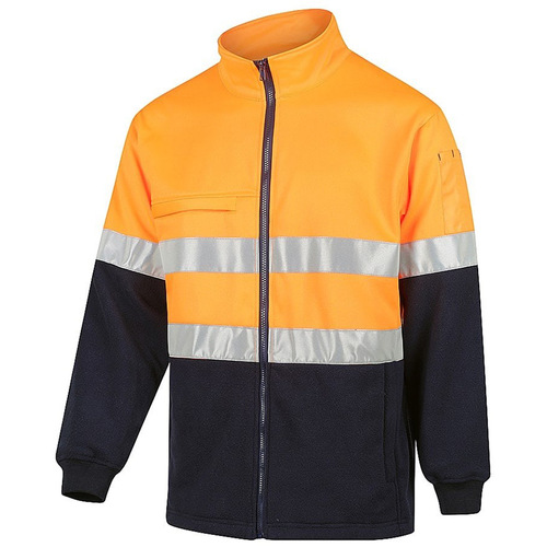 WORKWEAR, SAFETY & CORPORATE CLOTHING SPECIALISTS Hi-Vis 2 Tone Zip Through Taped Fleece Jumper