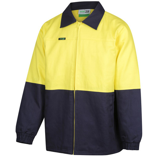 WORKWEAR, SAFETY & CORPORATE CLOTHING SPECIALISTS - Hi-Vis 2 Tone Cotton Drill Jacket