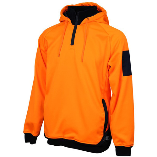 WORKWEAR, SAFETY & CORPORATE CLOTHING SPECIALISTS - Hi-Vis 2 Tone 1/4 Zip Tech Fleece Hoodie