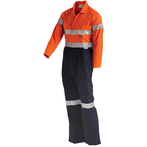 WORKWEAR, SAFETY & CORPORATE CLOTHING SPECIALISTS Hi-Vis 2-Tone Lightweight Taped Coverall with Nylon Press Studs