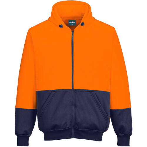 WORKWEAR, SAFETY & CORPORATE CLOTHING SPECIALISTS - Hi-Vis Two-Tone Zip Hoodie