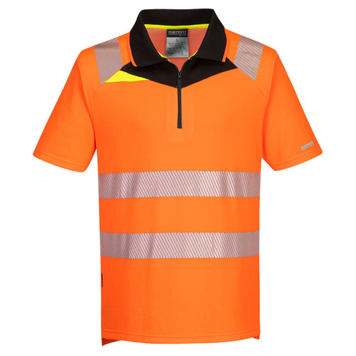 WORKWEAR, SAFETY & CORPORATE CLOTHING SPECIALISTS - DX4 Hi-Vis Zip Polo Shirt S/S