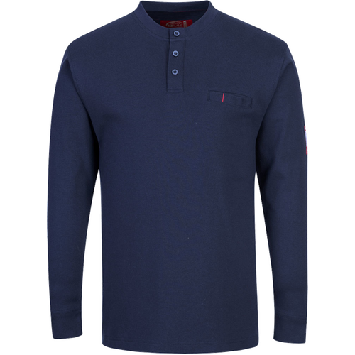 WORKWEAR, SAFETY & CORPORATE CLOTHING SPECIALISTS - Bizflame Knit FR Long Sleeve Henley