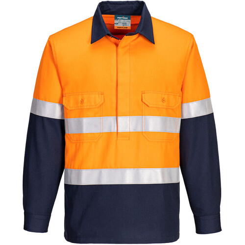 WORKWEAR, SAFETY & CORPORATE CLOTHING SPECIALISTS - FR Two Tone Closed Front Vented Shirt