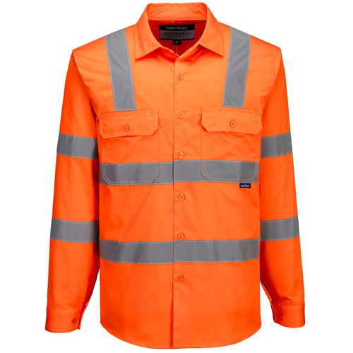 WORKWEAR, SAFETY & CORPORATE CLOTHING SPECIALISTS - Hi-Vis Lightweight Cotton Shirt L/S
