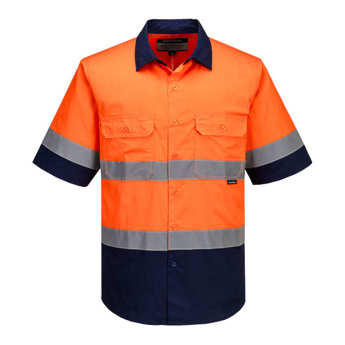 WORKWEAR, SAFETY & CORPORATE CLOTHING SPECIALISTS - Industrial Hi-Vis Lightweight Contrast Shirt S/S