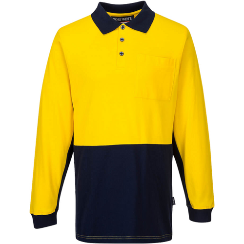 WORKWEAR, SAFETY & CORPORATE CLOTHING SPECIALISTS - Long Sleeve Cotton Pique Polo