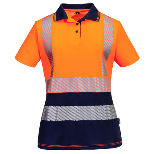 WORKWEAR, SAFETY & CORPORATE CLOTHING SPECIALISTS - Hi-Vis Womens Cotton Comfort Contrast Polo Shirt S/S