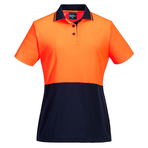 WORKWEAR, SAFETY & CORPORATE CLOTHING SPECIALISTS - Hi-Vis Women's Cotton Comfort Contrast Class D Polo Shirt S/S