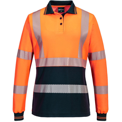 WORKWEAR, SAFETY & CORPORATE CLOTHING SPECIALISTS Hi-Vis Women's Cotton Comfort Polo Shirt L/S