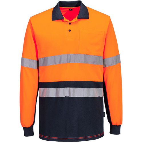 WORKWEAR, SAFETY & CORPORATE CLOTHING SPECIALISTS Hi-Vis Contrast Polo Shirt L/S