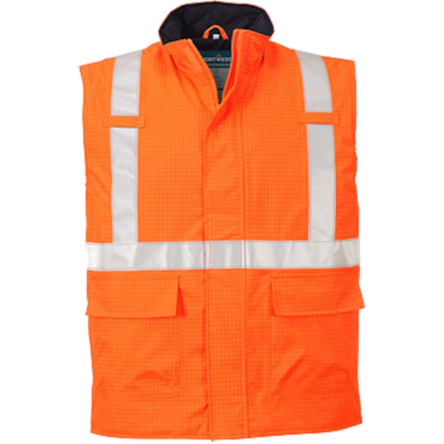 WORKWEAR, SAFETY & CORPORATE CLOTHING SPECIALISTS - Bizflame Rain Hi-Vis Anti-Static FR Bodywarmer
