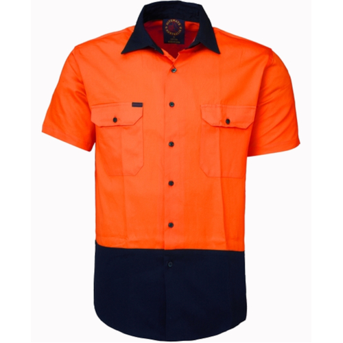 WORKWEAR, SAFETY & CORPORATE CLOTHING SPECIALISTS Open Front 2 Tone S/S Shirt