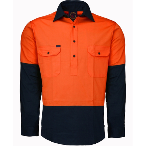 WORKWEAR, SAFETY & CORPORATE CLOTHING SPECIALISTS Closed Front 2 Tone L/S Shirt