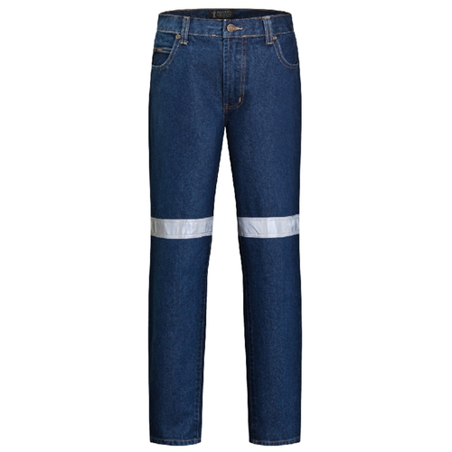 WORKWEAR, SAFETY & CORPORATE CLOTHING SPECIALISTS Men's Cotton Denim Jean 50MM Reflective Tape