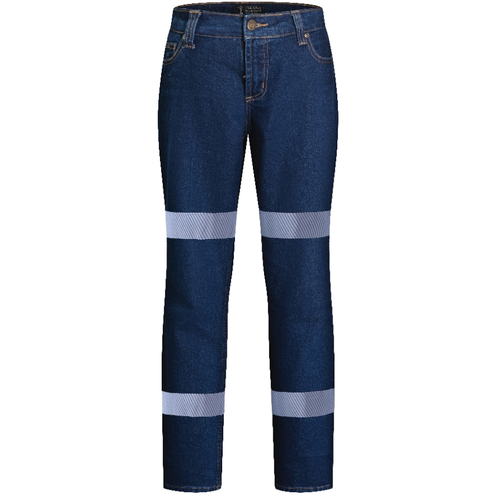 WORKWEAR, SAFETY & CORPORATE CLOTHING SPECIALISTS Ladies Stretch Denim Jeans 1 Row of 3M Tape