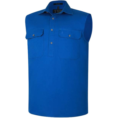 WORKWEAR, SAFETY & CORPORATE CLOTHING SPECIALISTS Pilbara Men's Closed Front Sleeveless Shirt
