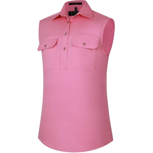 WORKWEAR, SAFETY & CORPORATE CLOTHING SPECIALISTS Pilbara Women's Closed Front Sleeveless Shirt