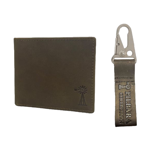 WORKWEAR, SAFETY & CORPORATE CLOTHING SPECIALISTS - Pilbara Leather Wallet & Leather Keychain