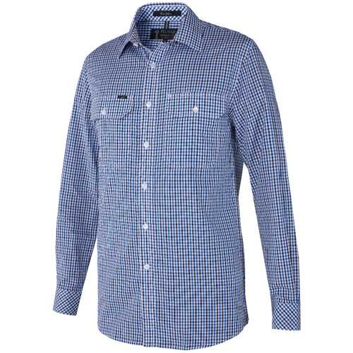 WORKWEAR, SAFETY & CORPORATE CLOTHING SPECIALISTS Pilbara Mens Y/D Check, Dual Pocket, L/S Shirt