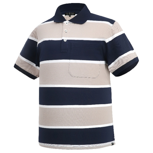WORKWEAR, SAFETY & CORPORATE CLOTHING SPECIALISTS DISCONTINUED - Pilbara Mens Y/D Striped Pocket Polo