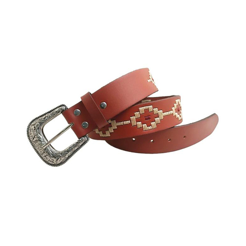 WORKWEAR, SAFETY & CORPORATE CLOTHING SPECIALISTS - Pilbara Western Dress Buckle Navajo Leather Belt