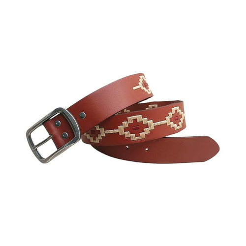 WORKWEAR, SAFETY & CORPORATE CLOTHING SPECIALISTS - Pilbara Western Oval Buckle Navajo Leather Belt