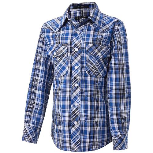 WORKWEAR, SAFETY & CORPORATE CLOTHING SPECIALISTS - Pilbara Western Children's Snap Button L/S Shirt