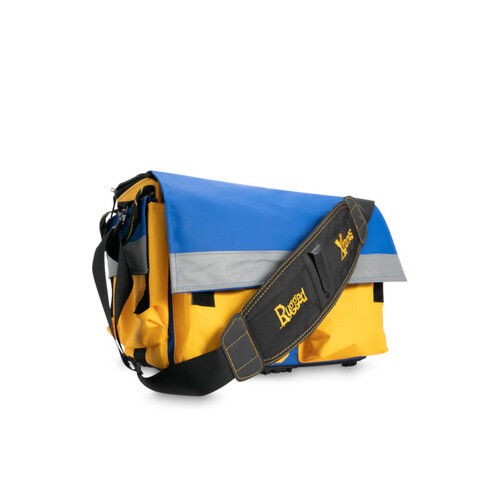 WORKWEAR, SAFETY & CORPORATE CLOTHING SPECIALISTS B506 WORKMATE TOOL BAG ??400 x 160 x 300mm ??YEL/BLU ??PCC ??17L Internal + Pockets ??2.2kg