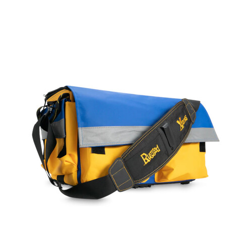 WORKWEAR, SAFETY & CORPORATE CLOTHING SPECIALISTS - B512 WORKMATE TOOL BAG ??500 x 200 x 300mm ??YEL/BLU ??PCC ??27L Internal + Pockets ??2.8kg