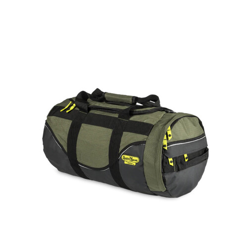 WORKWEAR, SAFETY & CORPORATE CLOTHING SPECIALISTS - INDUSTRIAL DUFFLE BAGS - SMALL CANVAS - 600 x 330mm - 51Ltr - GREEN/BLACK - PCC - 51L - 1.4kg