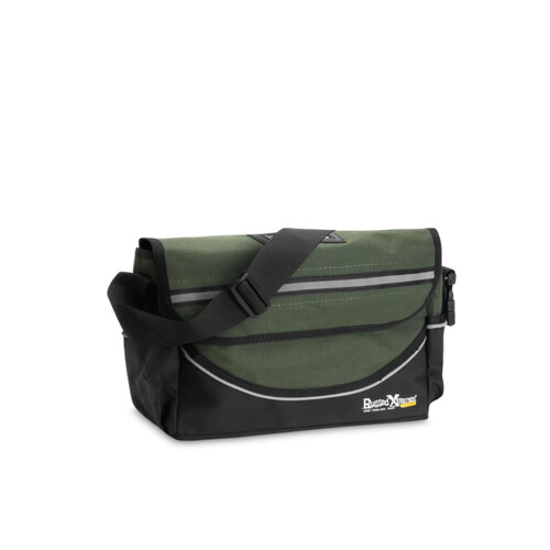 WORKWEAR, SAFETY & CORPORATE CLOTHING SPECIALISTS - SHOULDER TOOL BAG + COMPACT TOOL ROLL - MEDIUM CANVAS - 450 x 270 x 120mm - 14Ltr - GREEN/BLACK - 14L - 1.1kg