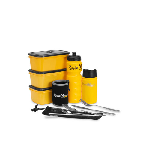 WORKWEAR, SAFETY & CORPORATE CLOTHING SPECIALISTS - REUSABLE CRIB ACCESSORY KIT ??3 x 1100ml Crib Containers ??1 x 650ml Sports Water bottle ??1 x 350ml Stainless Steel Thermal Mug  ??1 x 6pce Cutlery s