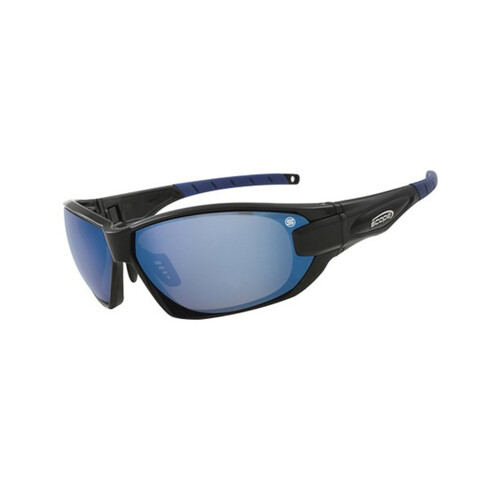 WORKWEAR, SAFETY & CORPORATE CLOTHING SPECIALISTS DISCONTINUED - Genisys Black Gloss Frame Blue Mirror Lens