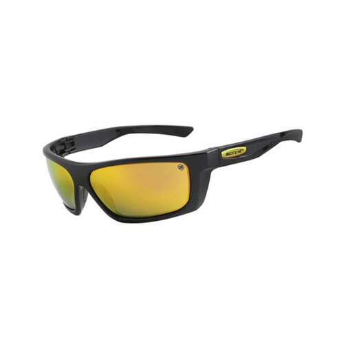WORKWEAR, SAFETY & CORPORATE CLOTHING SPECIALISTS Flash Jet Black Gloss Frame Yellow Mirror