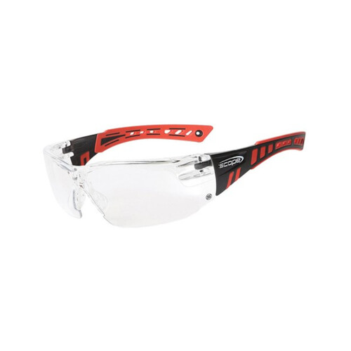WORKWEAR, SAFETY & CORPORATE CLOTHING SPECIALISTS Speed Red/Black Frame Titanium AF/AS Clear Lens