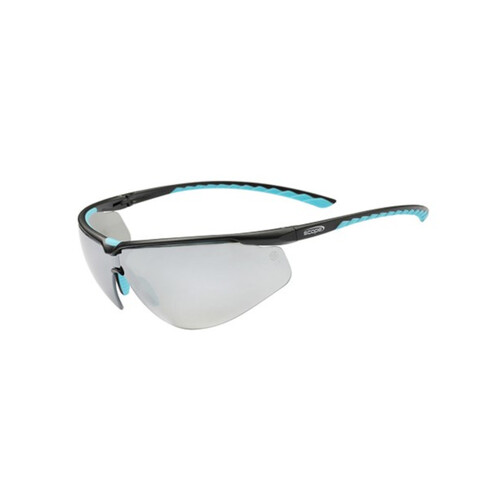 WORKWEAR, SAFETY & CORPORATE CLOTHING SPECIALISTS Air Flex Black/Blue Frame Silver Mirror AS Lens