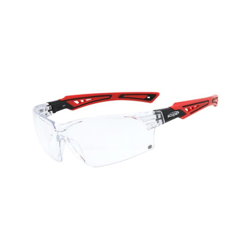 WORKWEAR, SAFETY & CORPORATE CLOTHING SPECIALISTS Bionix Red/Black Temple Titanium AF/AS Clear Lens