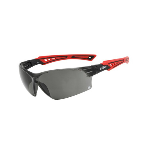 WORKWEAR, SAFETY & CORPORATE CLOTHING SPECIALISTS Bionix Red/Black Temple Titanium AF/AS Smoke Lens