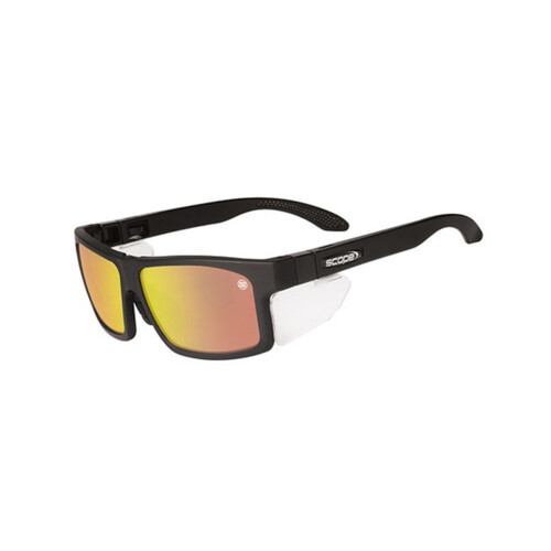 WORKWEAR, SAFETY & CORPORATE CLOTHING SPECIALISTS Cross Fit Frozen Blk Frame Red Mirror Lens/Inc X-Fit Temples