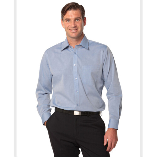 WORKWEAR, SAFETY & CORPORATE CLOTHING SPECIALISTS Men's Fine Chambray Long Sleeve Shirt
