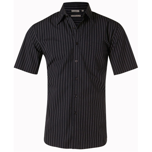 WORKWEAR, SAFETY & CORPORATE CLOTHING SPECIALISTS Men's Pin Stripe Short Sleeve Shirt