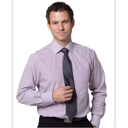 WORKWEAR, SAFETY & CORPORATE CLOTHING SPECIALISTS Men's Balance Stripe Long Sleeve Shirt