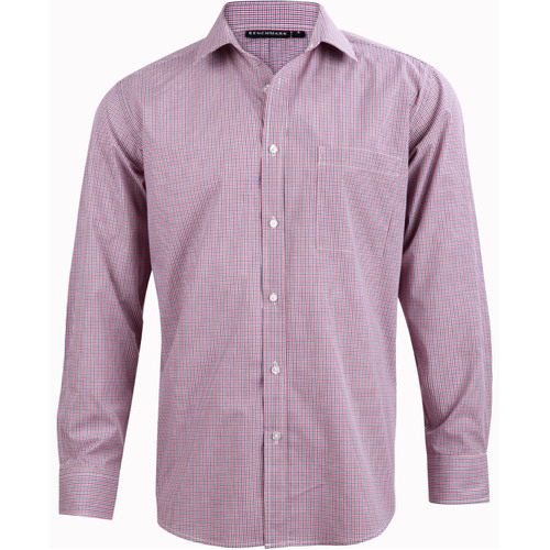WORKWEAR, SAFETY & CORPORATE CLOTHING SPECIALISTS Men's Two Tone Mini Check L/S Shirt