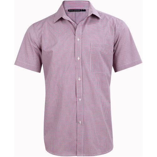 WORKWEAR, SAFETY & CORPORATE CLOTHING SPECIALISTS Men's Two Tone Mini Check S/S Shirt