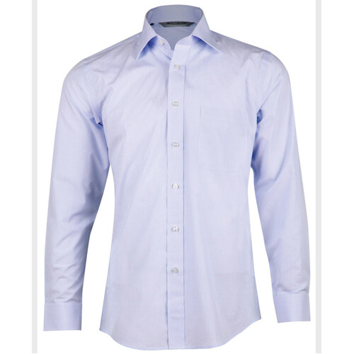 WORKWEAR, SAFETY & CORPORATE CLOTHING SPECIALISTS Men's Mini Check Premium Cotton Long Sleeve Shirt