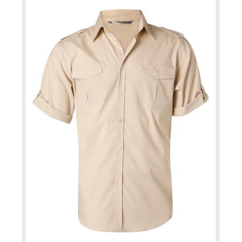 WORKWEAR, SAFETY & CORPORATE CLOTHING SPECIALISTS Men's Short Sleeve Military Shirt