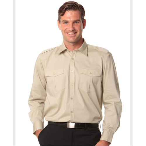WORKWEAR, SAFETY & CORPORATE CLOTHING SPECIALISTS Men's Long Sleeve Military Shirt